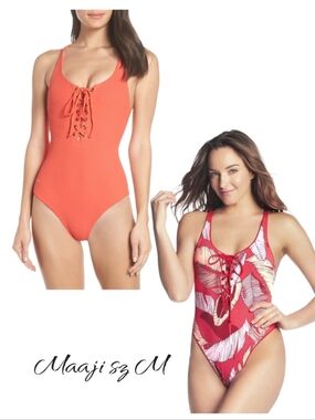 NWT Maaji Cayenne Heavenly Reversible Lace Up One Piece Swimsuit Sz M